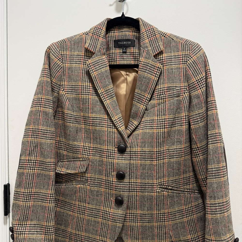 Talbots Multicolor Checkered Jacket - image 1